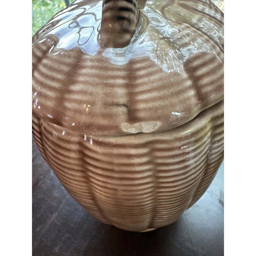 VintagePottery American Eagle Basket Cookie Jar Collectible 10.5 USA Cottagecore